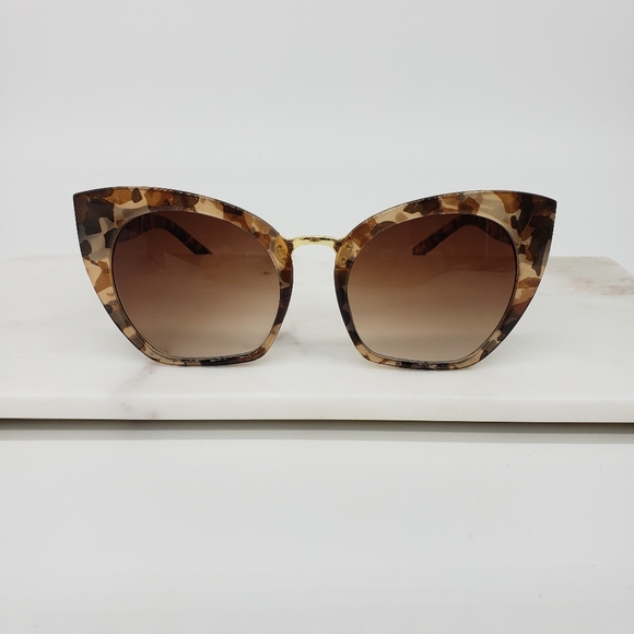 New Tortoise Oversized Cateye Sunglasses - Picture 5 of 9